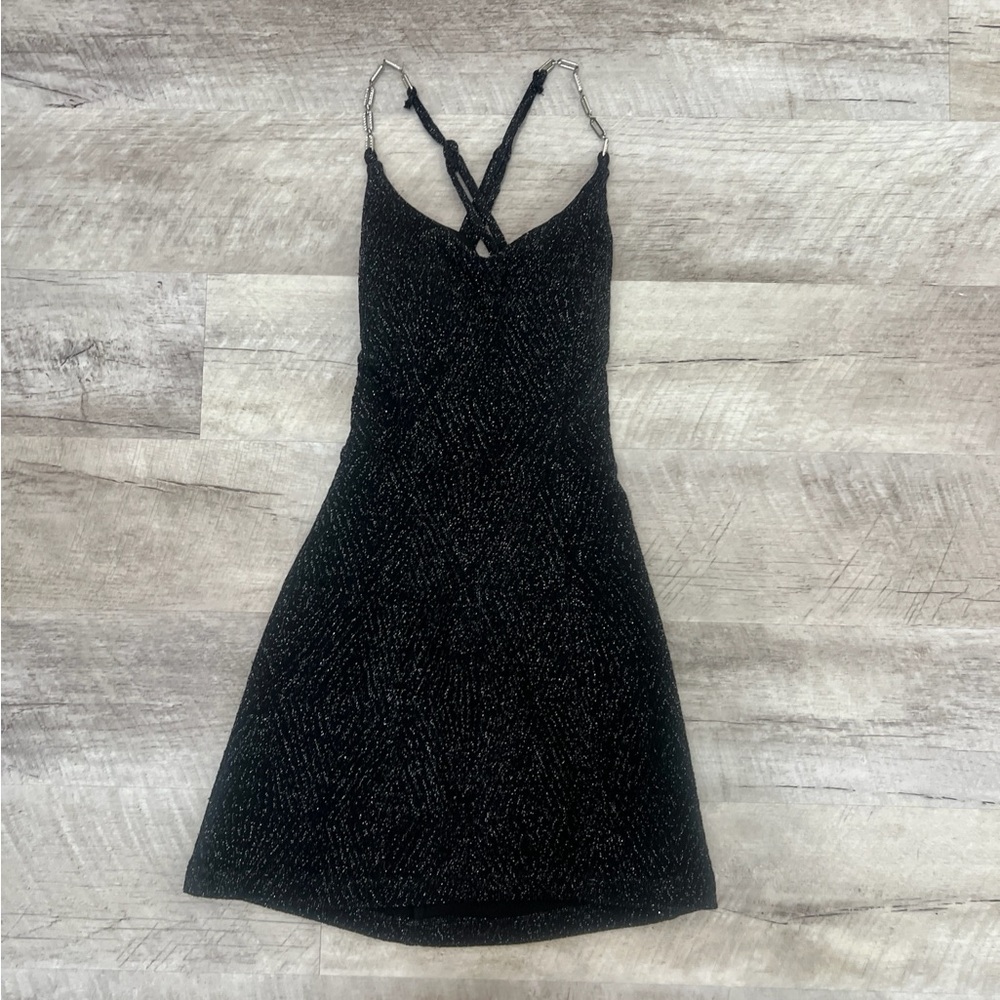 Black Sparkle Strappy Dress